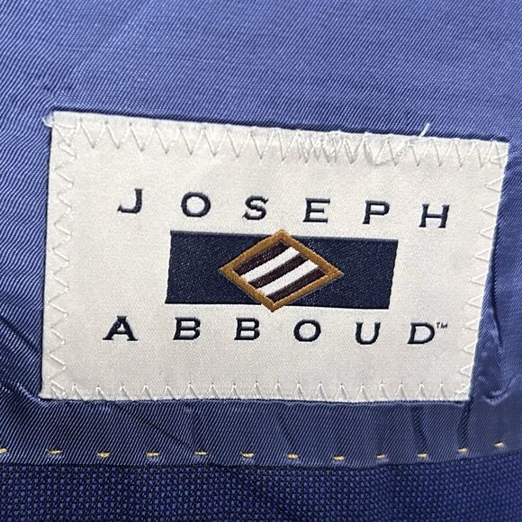 Joseph Abboud 48R Suit 40x29 Flat Front Marzatto Wool Blue Two Button Vented - Picture 3 of 13